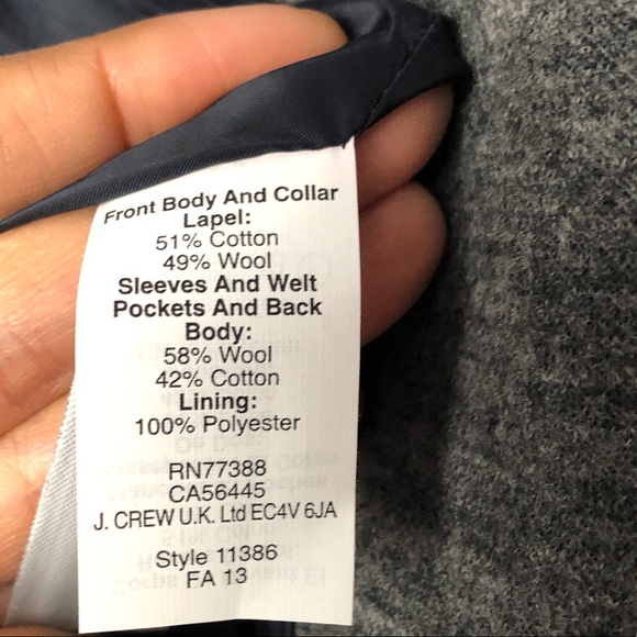 J. Crew Contrast knit wool Blazer Blue Grey NWT - Picture 7 of 13